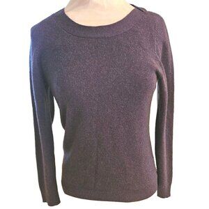 100% Cashmere Elena Solano Womens Medium Rich Purple Crew Neck Sweater